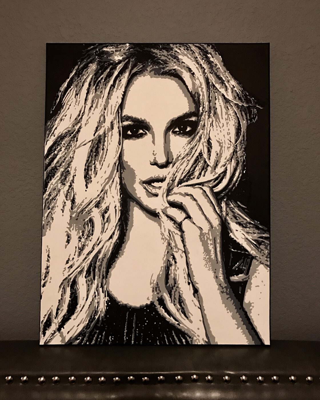 Hand-painted portrait of Britney Spears, acrylic on canvas